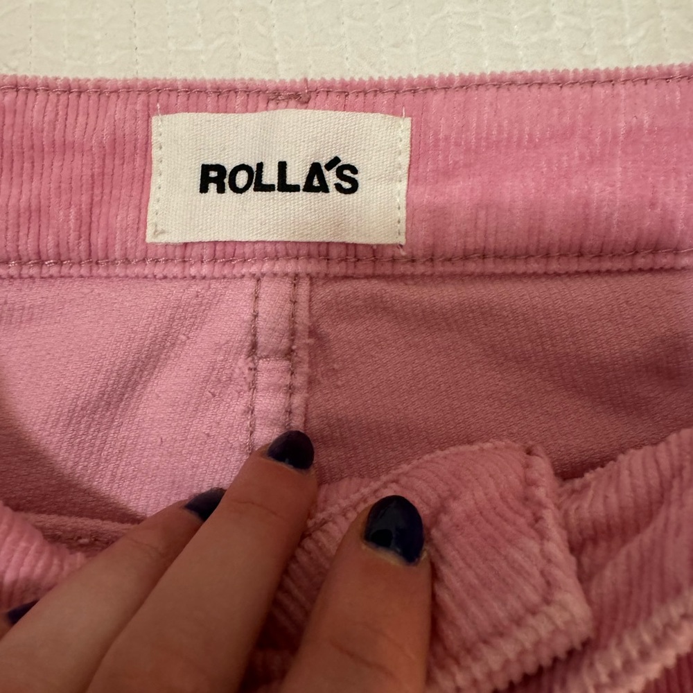 ROLLA’S pink corduroy original high rise straight jean - Picture 5 of 10